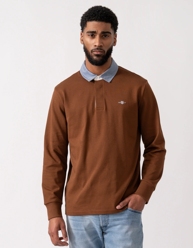 Mens Regular Fit Chambray Heavy Rugger - 229 Mahogany Brown