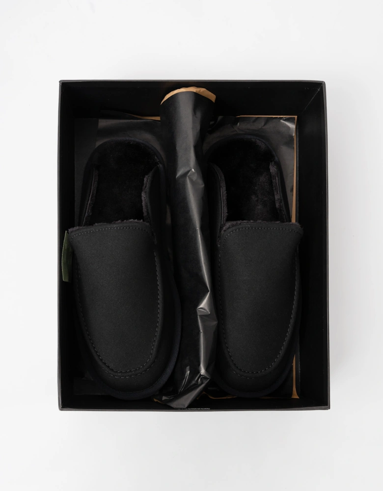 BOSS Orange Home Mens Microfibre Slippers with Rubber Sole  - Black 001
