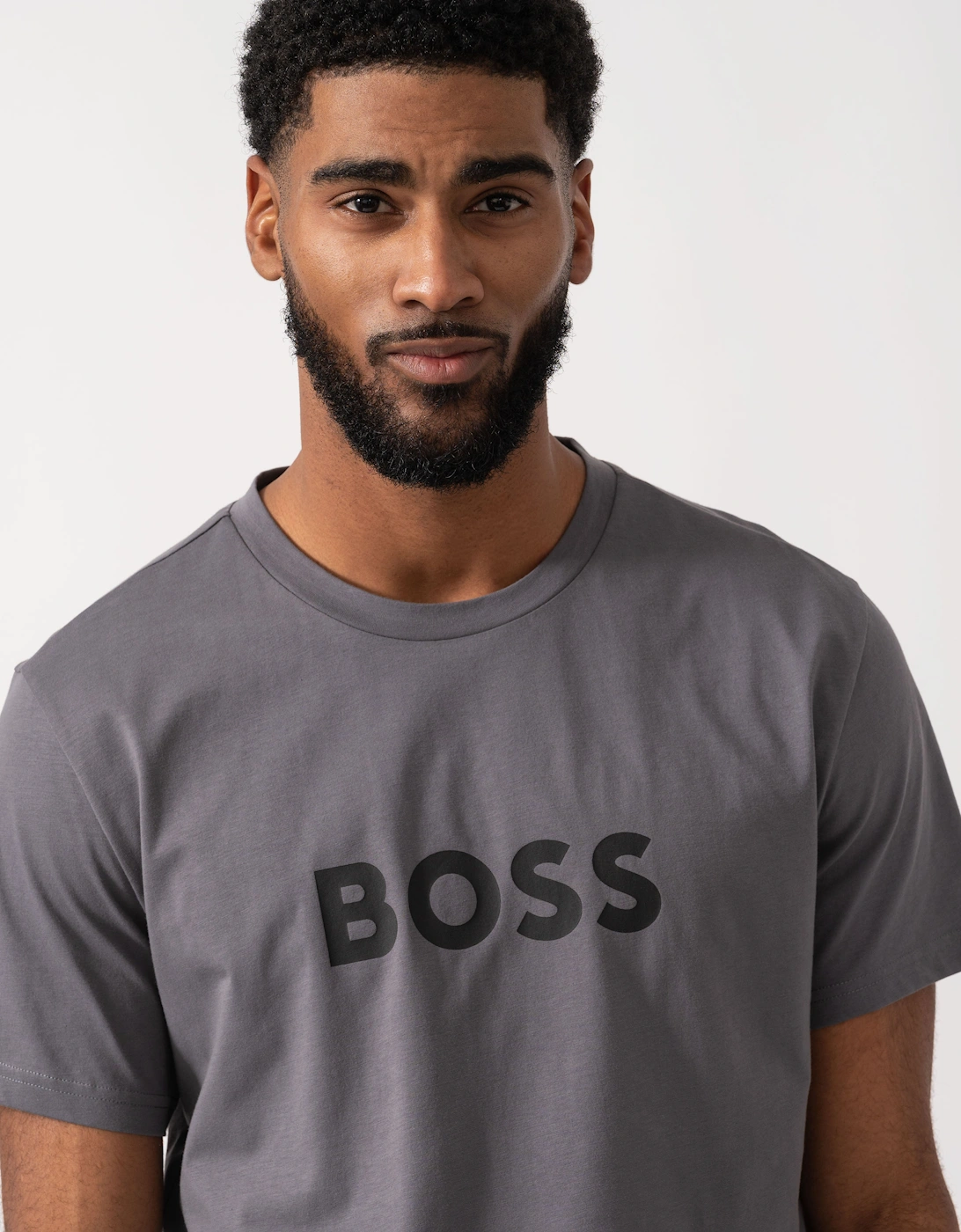 BOSS Orange RN Relaxed Fit T-Shirt With Contrast Logo - Dark Grey 025