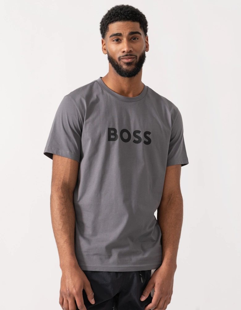 BOSS Orange RN Relaxed Fit T-Shirt With Contrast Logo - Dark Grey 025