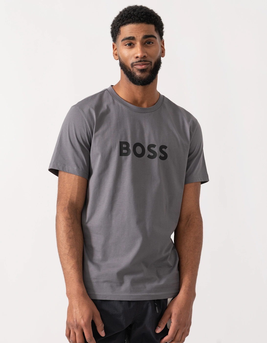 BOSS Orange RN Relaxed Fit T-Shirt With Contrast Logo - Dark Grey 025, 5 of 4