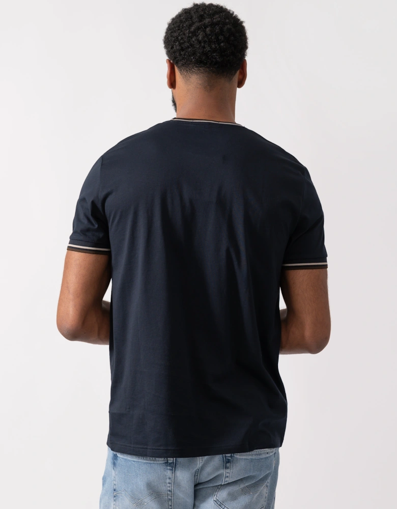 Mens Twin Tipped T-Shirt  - Navy/Warm Oatmeal/Burnt Tobacco 52A