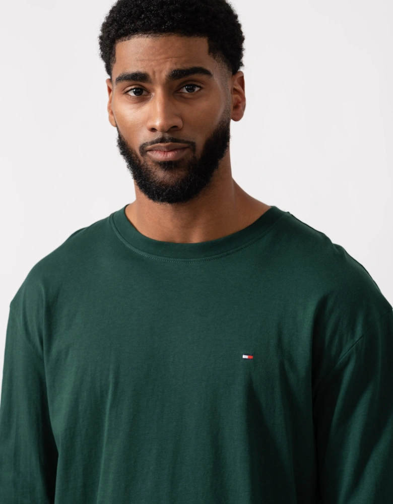 Relaxed Flannel Print Long Sleeve Mens Pyjama Set - Ornamental Green/Green Tartan