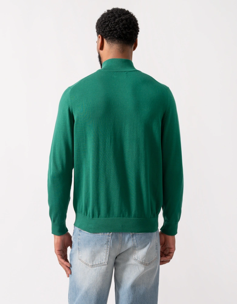 Mens Classic Cotton Half Zip Jumper - 373 Deep Forest Green