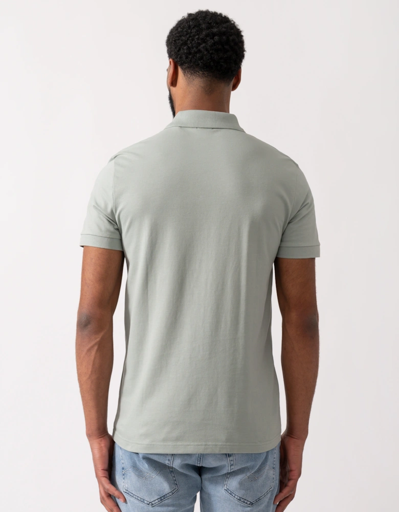 BOSS Orange Passenger Mens Stretch-Cotton Slim-Fit Polo Shirt with Logo Patch - Open Green 351