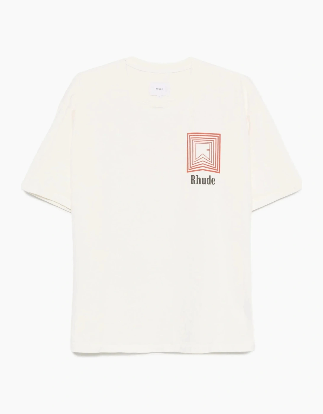 Men's Rhude Chevron Repeat Logo T-Shirt in White - Size: 36