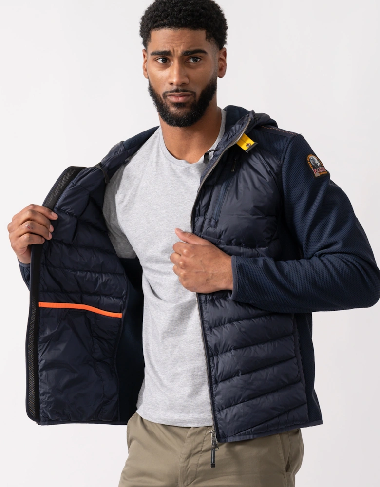 Nolan Mens Fleece/Nylon Hooded Jacket - Blue Navy 316