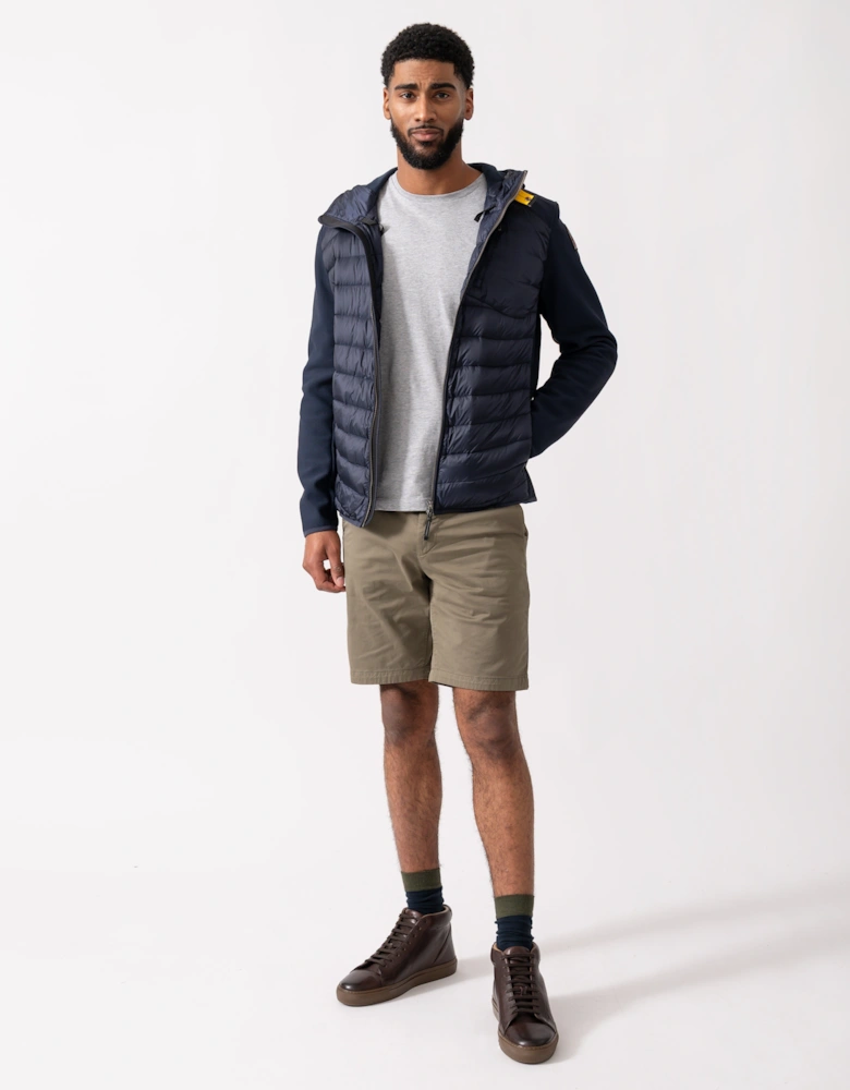 Nolan Mens Fleece/Nylon Hooded Jacket - Blue Navy 316