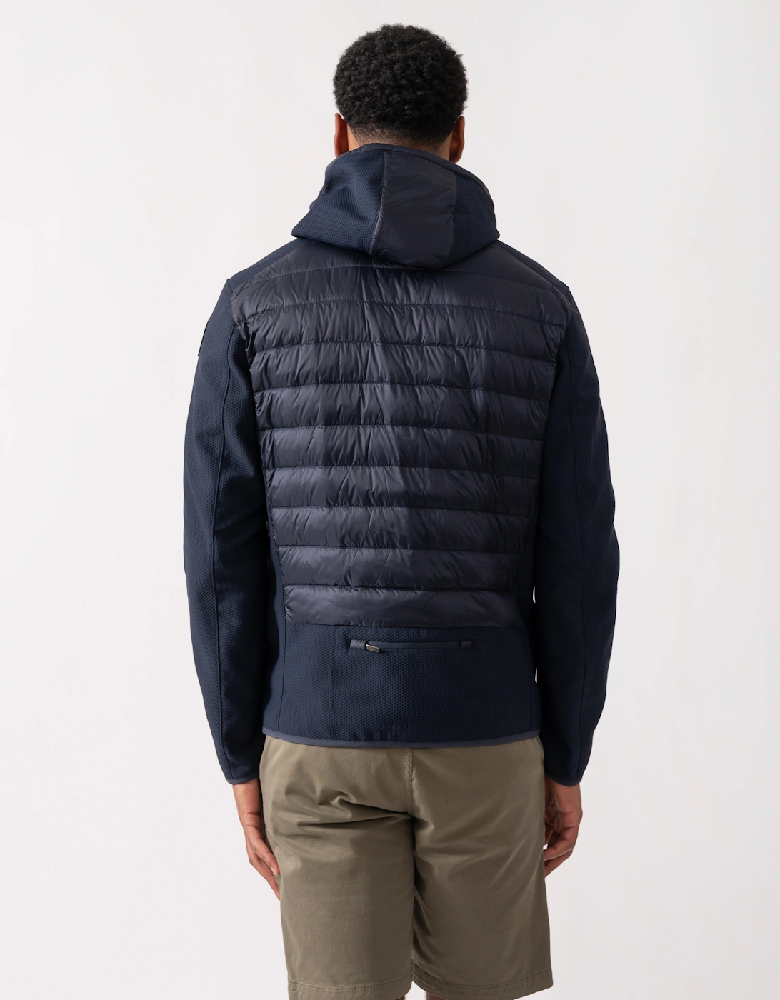 Nolan Mens Fleece/Nylon Hooded Jacket - Blue Navy 316