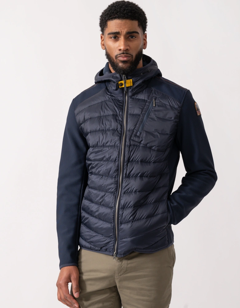 Nolan Mens Fleece/Nylon Hooded Jacket - Blue Navy 316