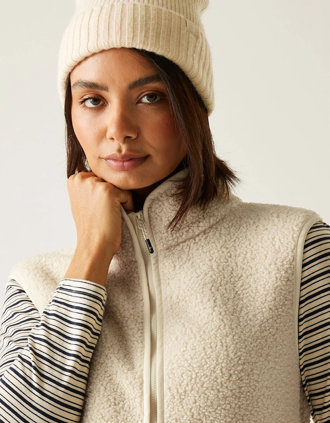 Womens Frankie Borg Fleece Bodywarmer Gilet, 2 of 1