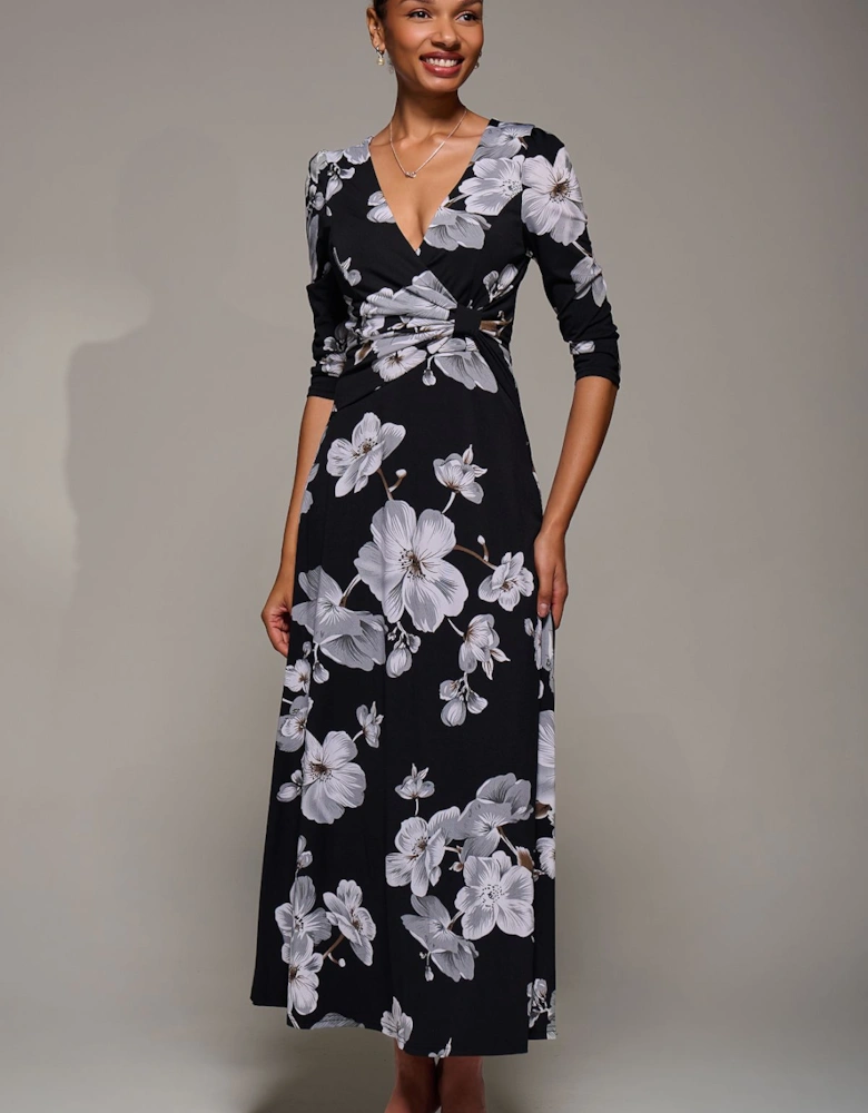 Jersey Ruched Waist Fit & Flare Maxi Dress