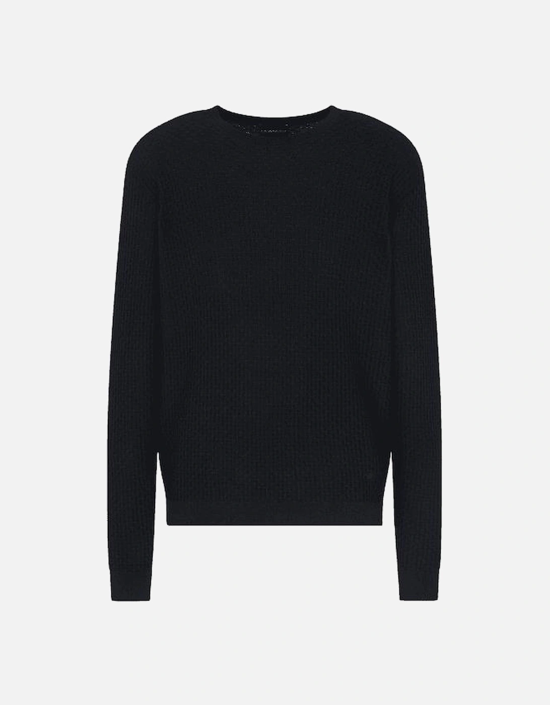 Embossed Pattern Black Knitted Jumper, 5 of 4