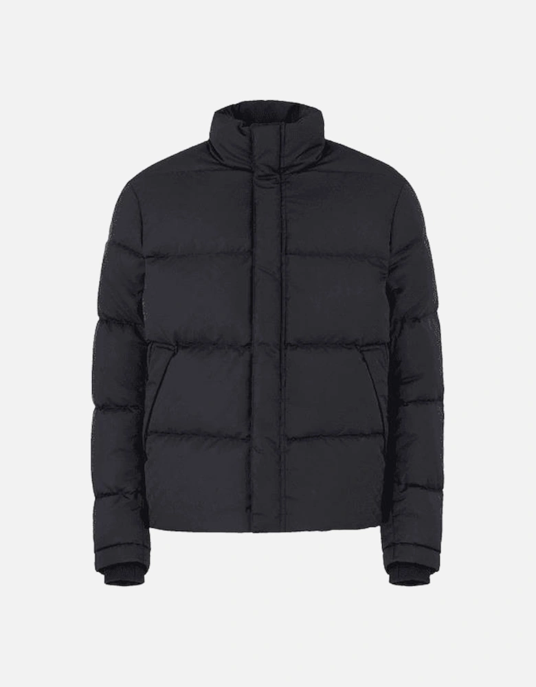 Allover Eagle Logo Quilted Black Puffer Jacket