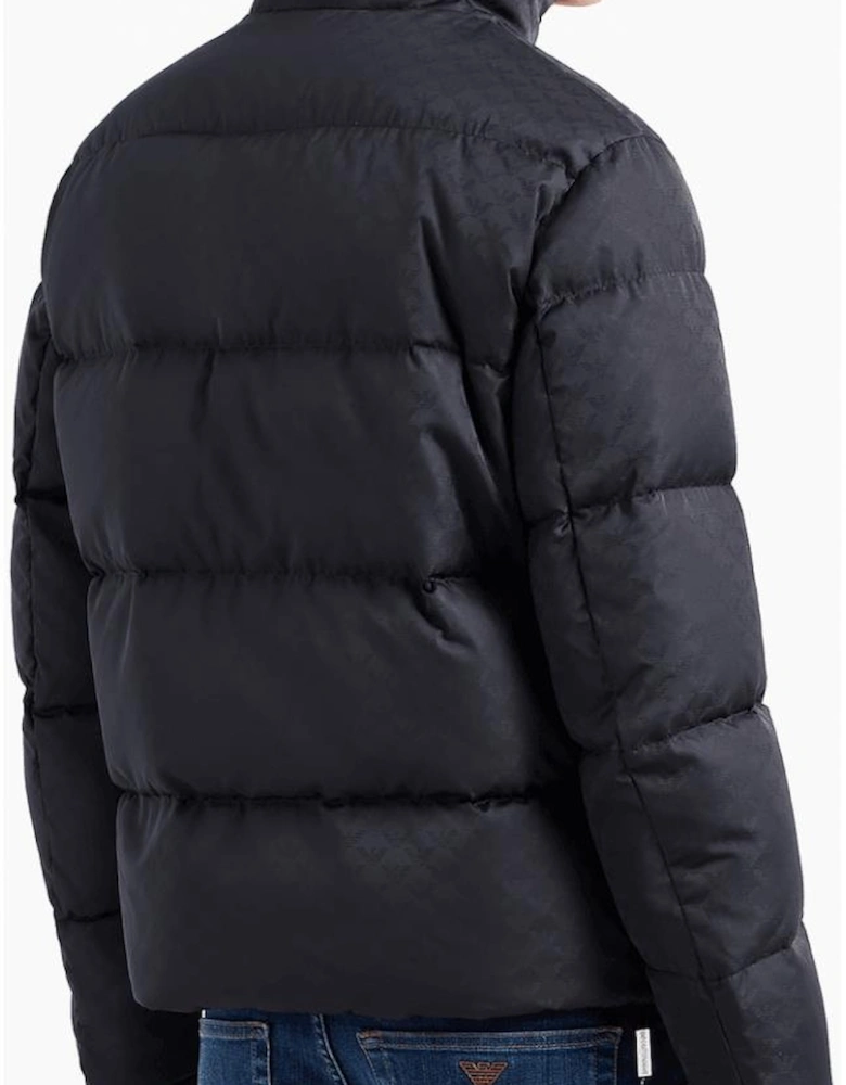 Allover Eagle Logo Quilted Black Puffer Jacket