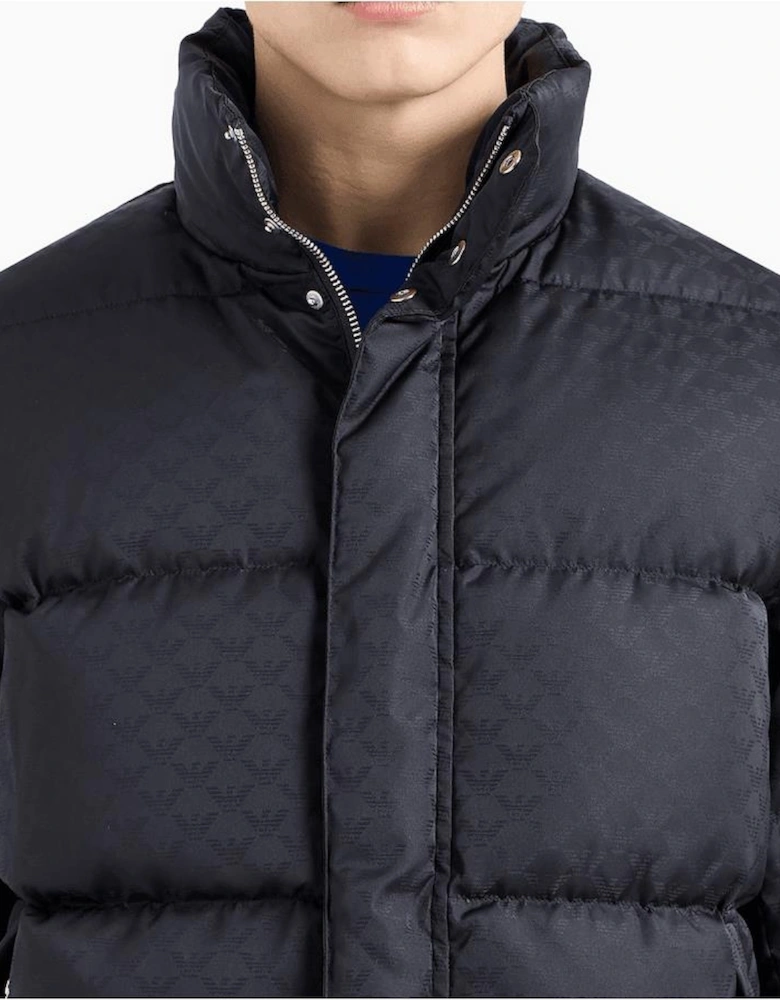 Allover Eagle Logo Quilted Black Puffer Jacket