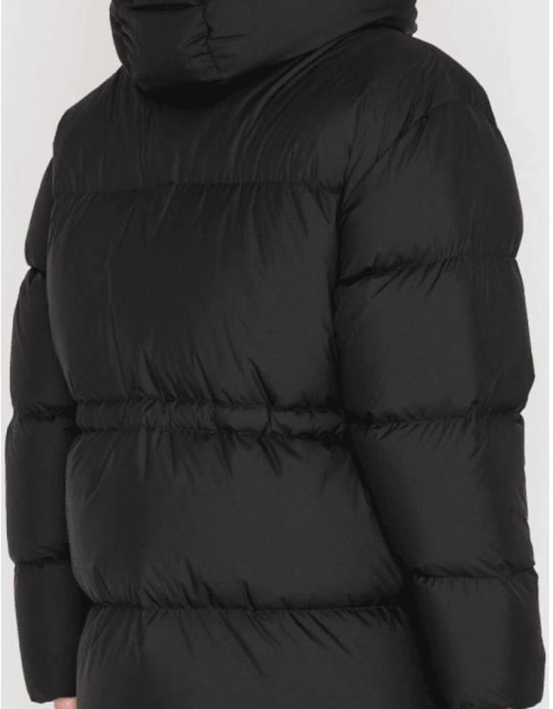 Patch Logo Black Nylon Puffer Jacket