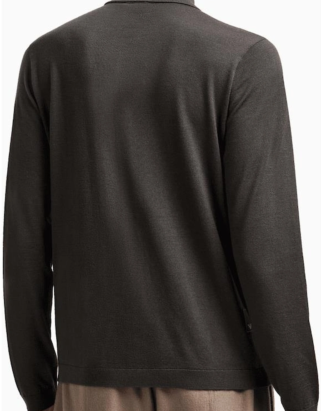 Collared Button Up Brown Knitted Cardigan