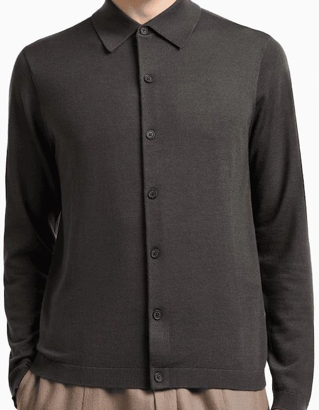 Collared Button Up Brown Knitted Cardigan