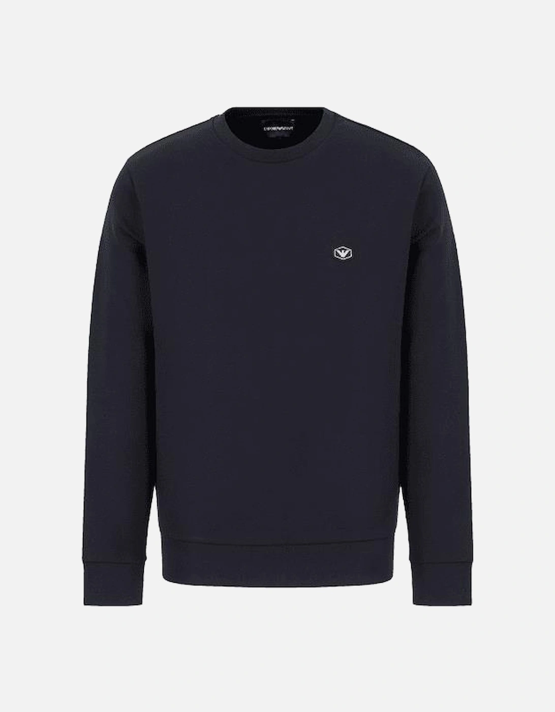 Cotton Chest Logo Regular Fit Navy Sweatshirt, 5 of 4