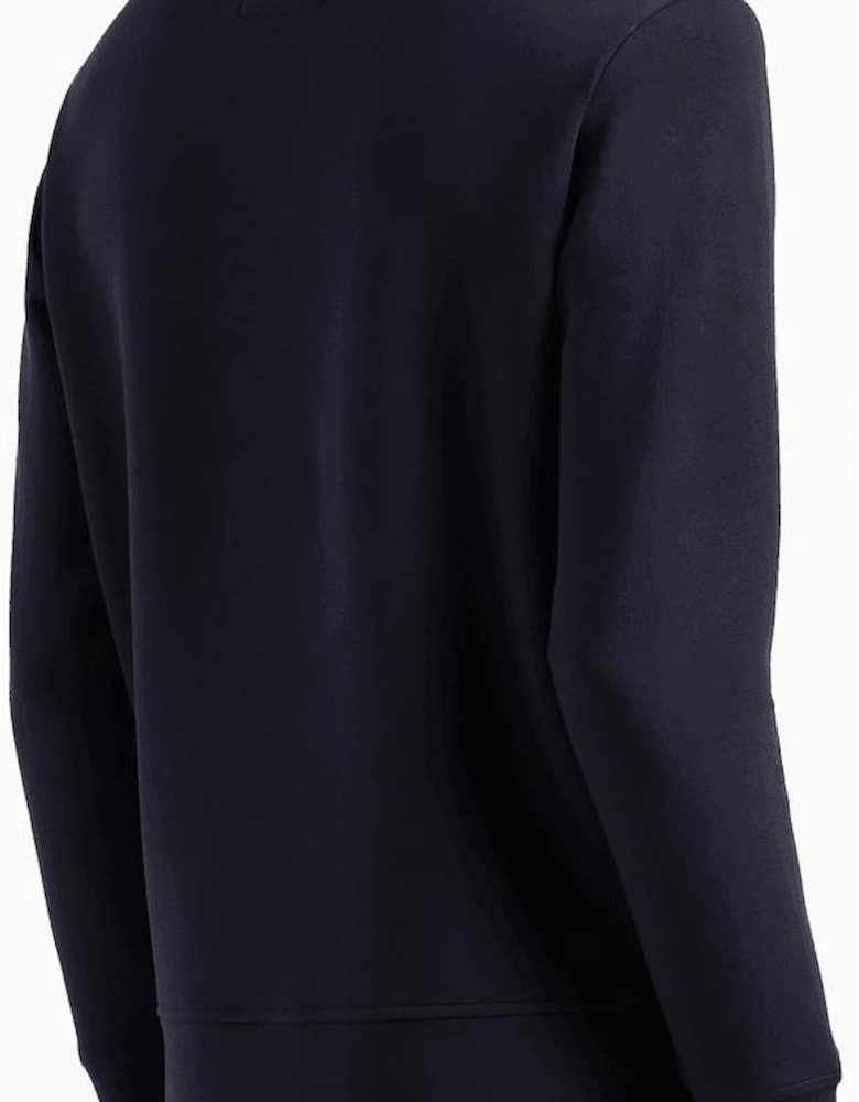 Cotton Chest Logo Regular Fit Navy Sweatshirt