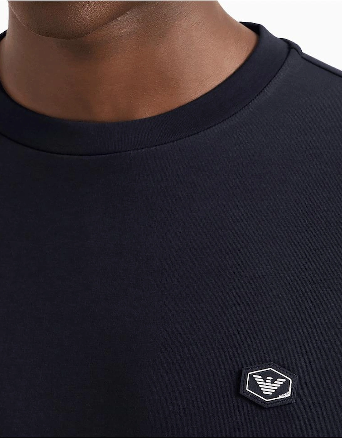 Cotton Chest Logo Regular Fit Navy Sweatshirt