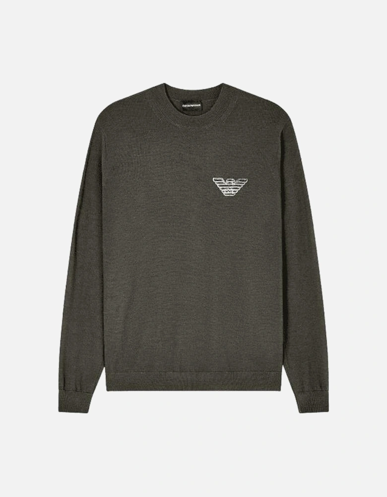 Eagle Patch Logo Grey Knitted Jumper