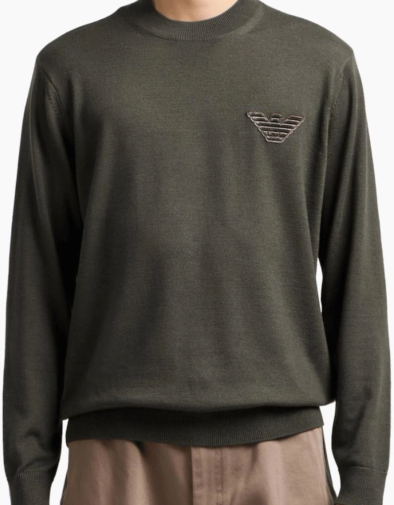Eagle Patch Logo Grey Knitted Jumper
