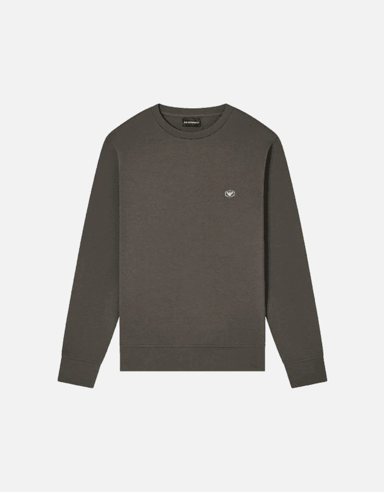 Cotton Chest Logo Regular Fit Dark Grey Sweatshirt