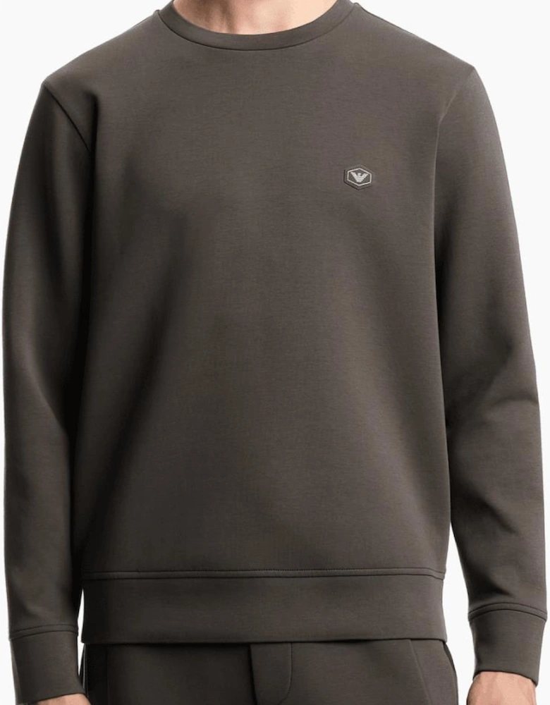 Cotton Chest Logo Regular Fit Dark Grey Sweatshirt