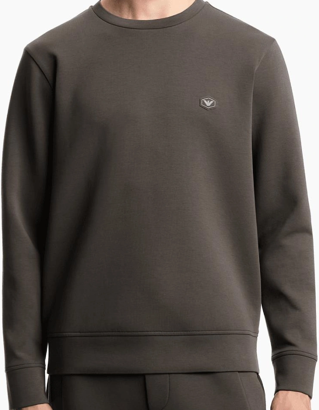 Cotton Chest Logo Regular Fit Dark Grey Sweatshirt