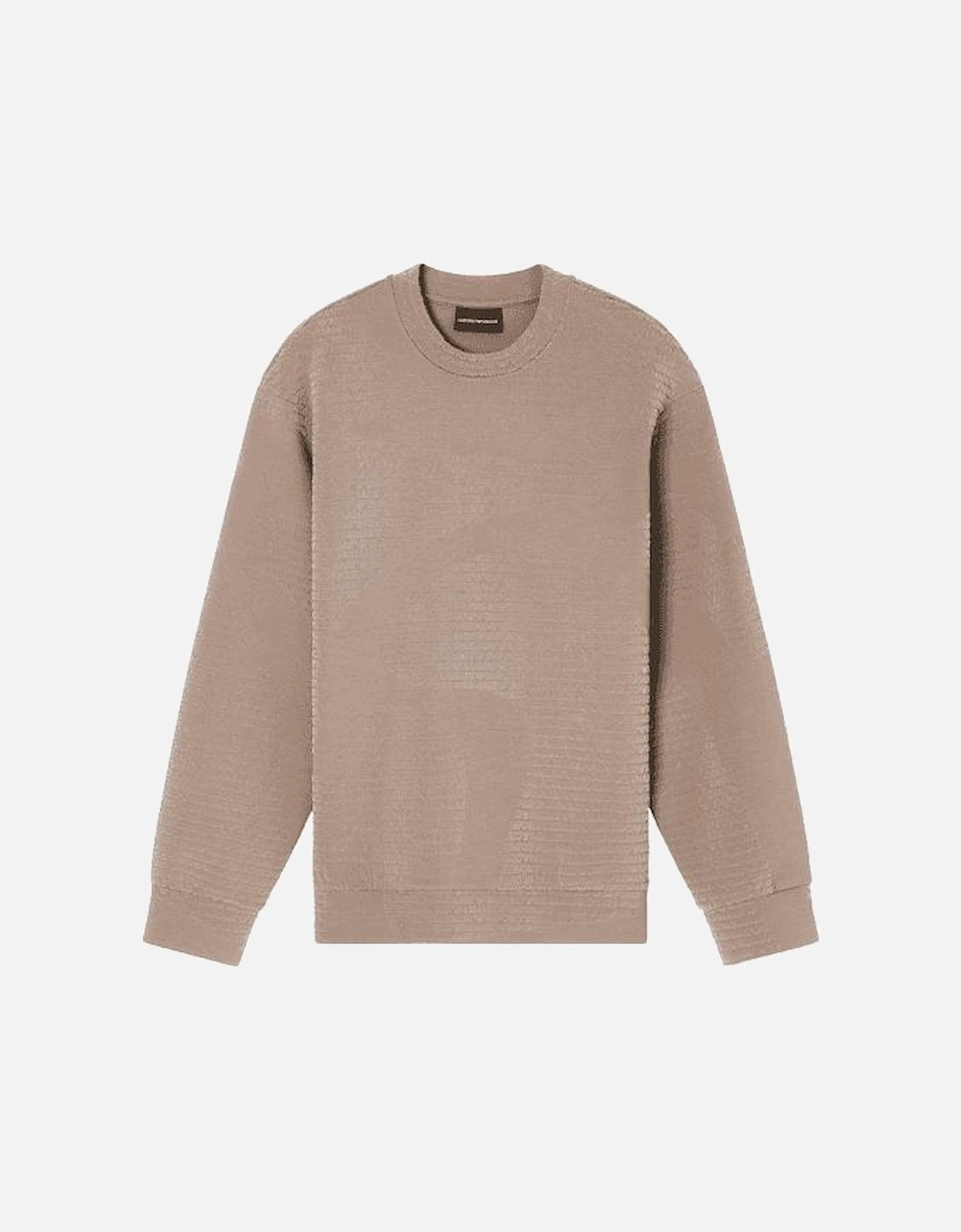 ASV Allover Flocked Logo Beige Sweatshirt, 5 of 4