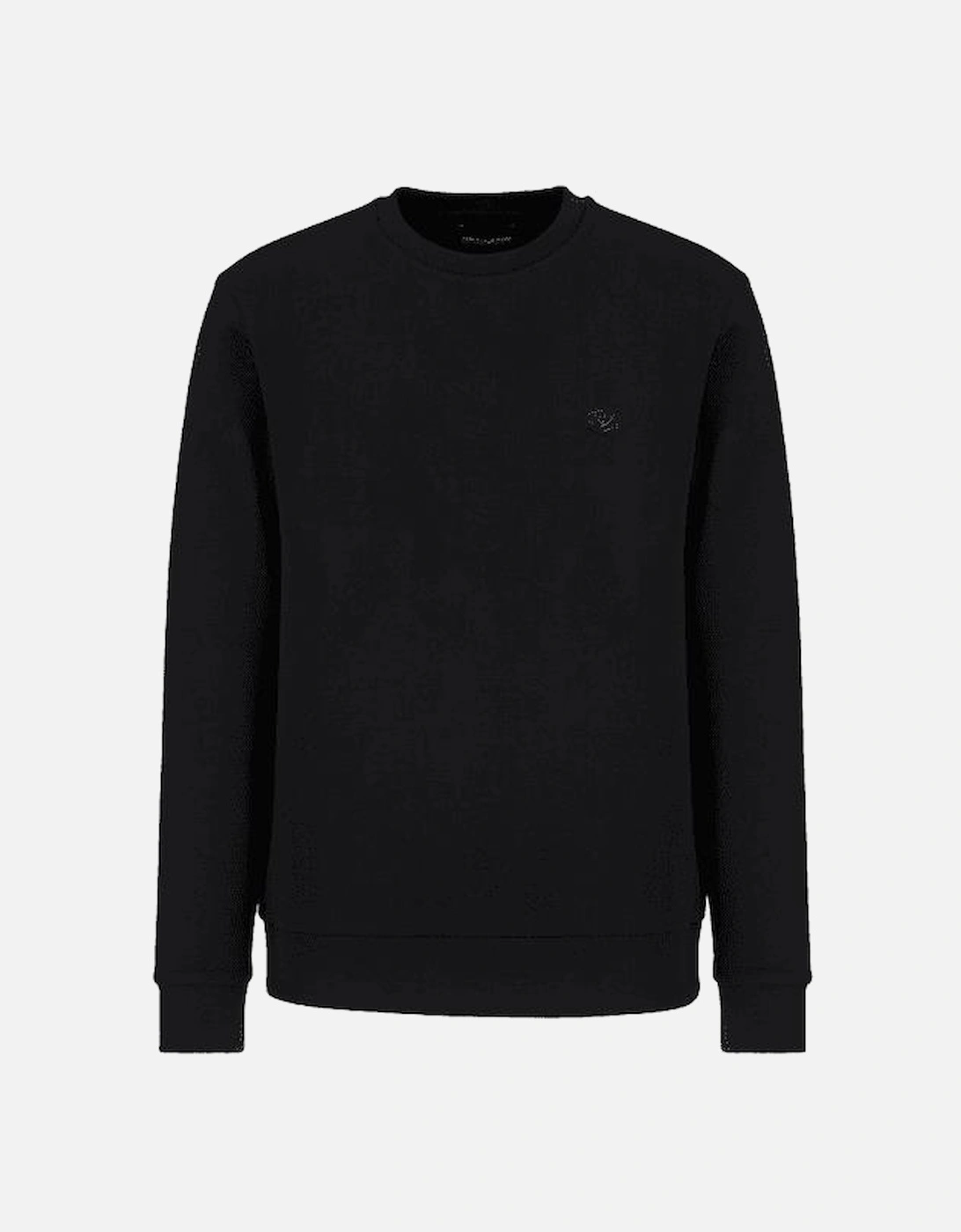 Cotton Chest Logo Regular Fit Black Sweatshirt, 5 of 4