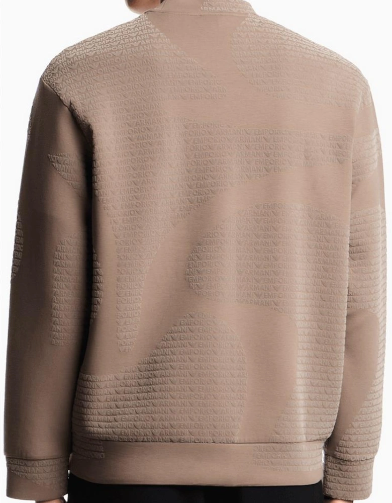 ASV Allover Flocked Logo Beige Sweatshirt