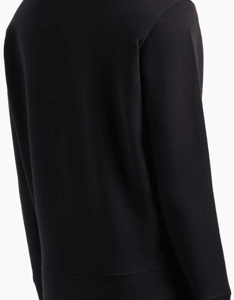 Cotton Chest Logo Regular Fit Black Sweatshirt