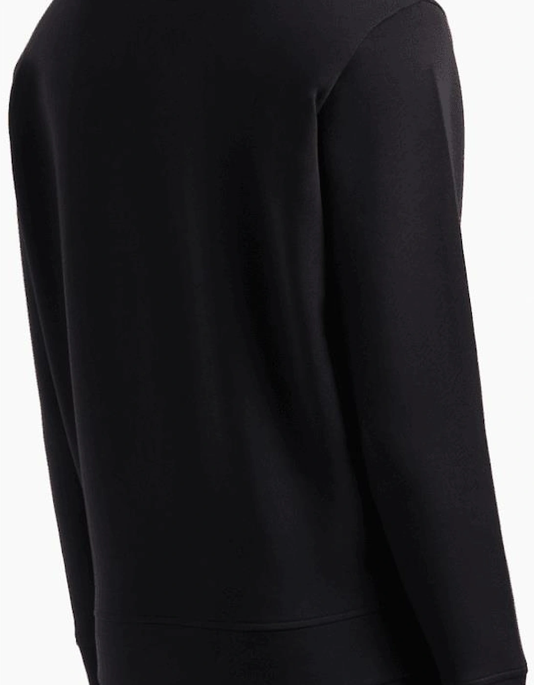 Cotton Chest Logo Regular Fit Black Sweatshirt