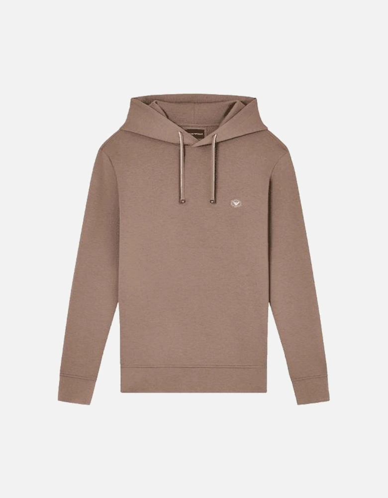Patch Logo Pullover Beige Hoodie
