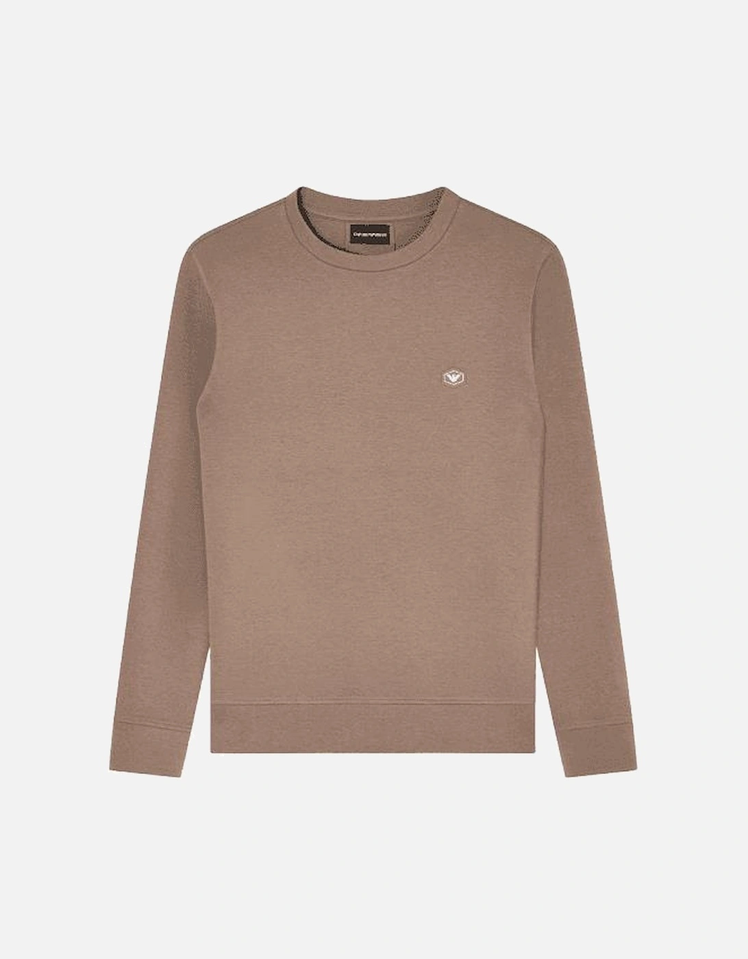 Cotton Chest Logo Regular Fit Beige Sweatshirt, 5 of 4