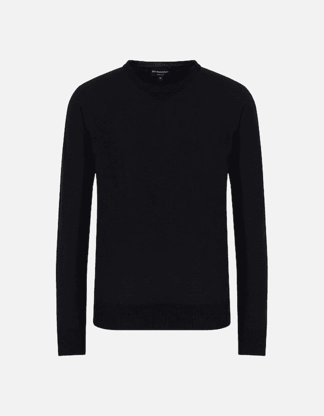 Crew Neck Wool Black Knitted Jumper, 2 of 1