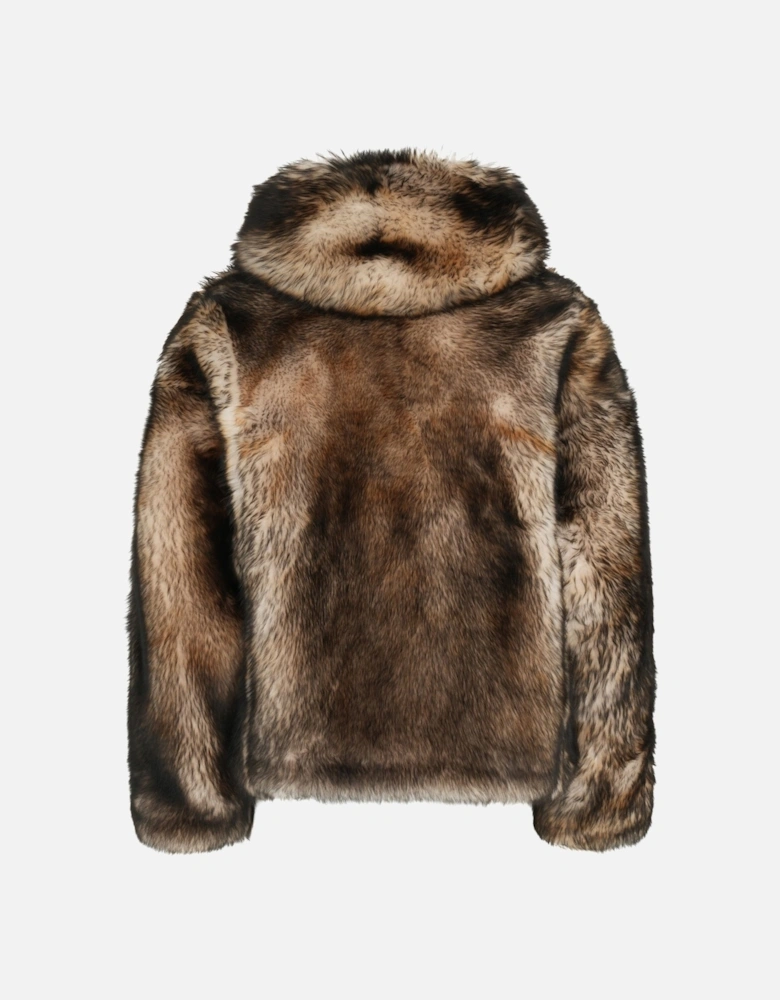 SHEARLING ZIP HOODED JACKET