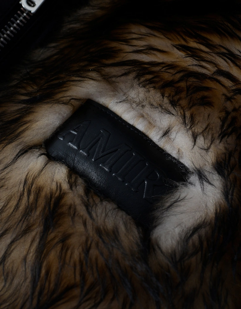 SHEARLING ZIP HOODED JACKET