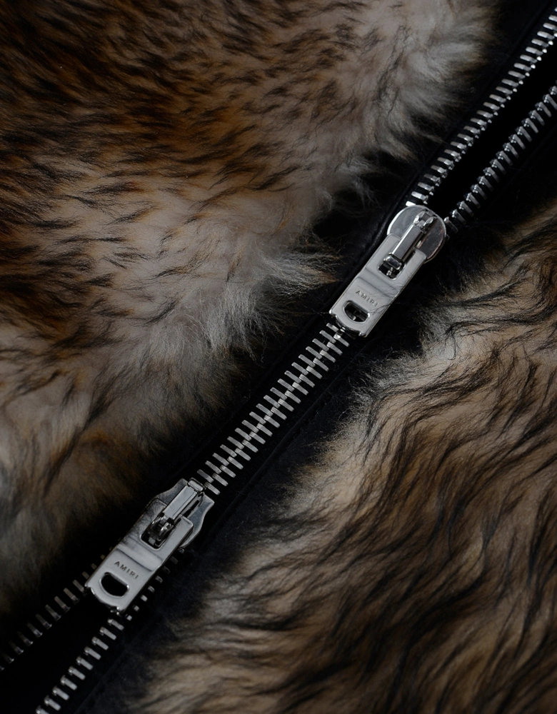 SHEARLING ZIP HOODED JACKET