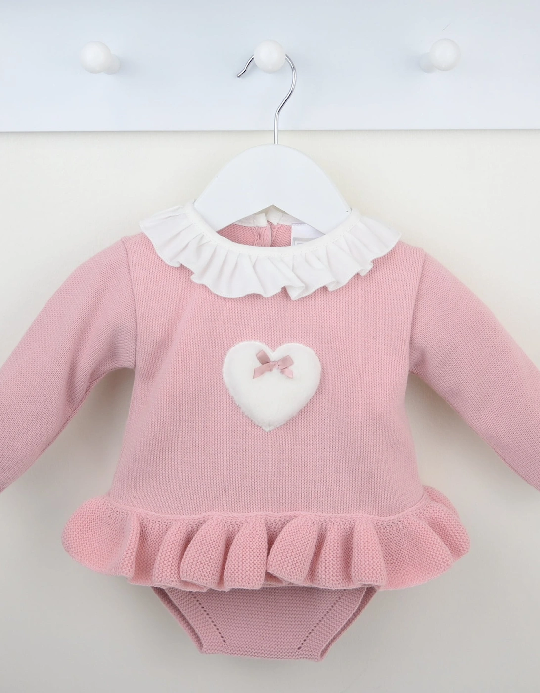 Girls Dusty Pink Knit Jam Pant Set, 3 of 2