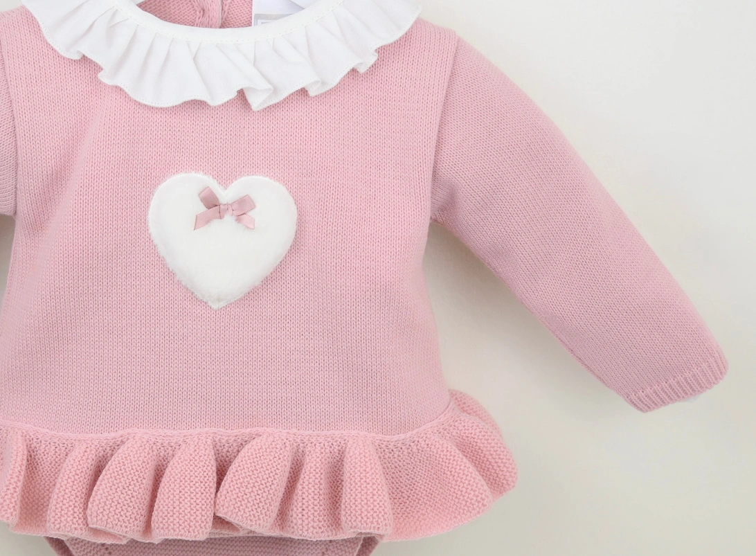 Girls Dusty Pink Knit Jam Pant Set