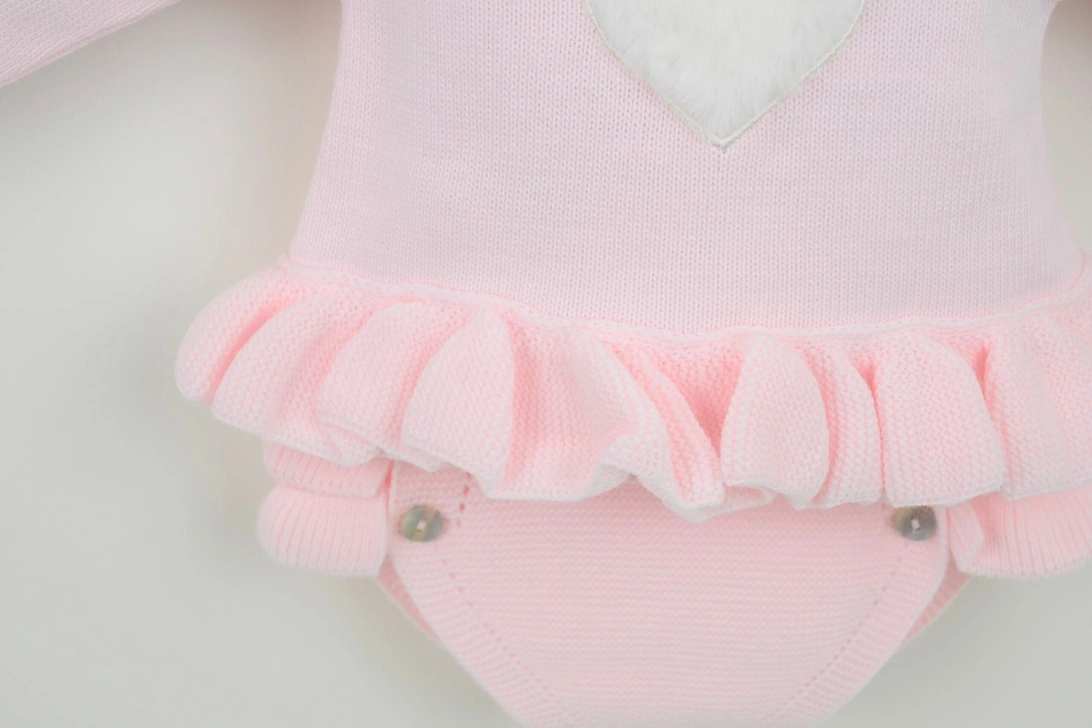 Girls Pale Pink Knit Jam Pant Set