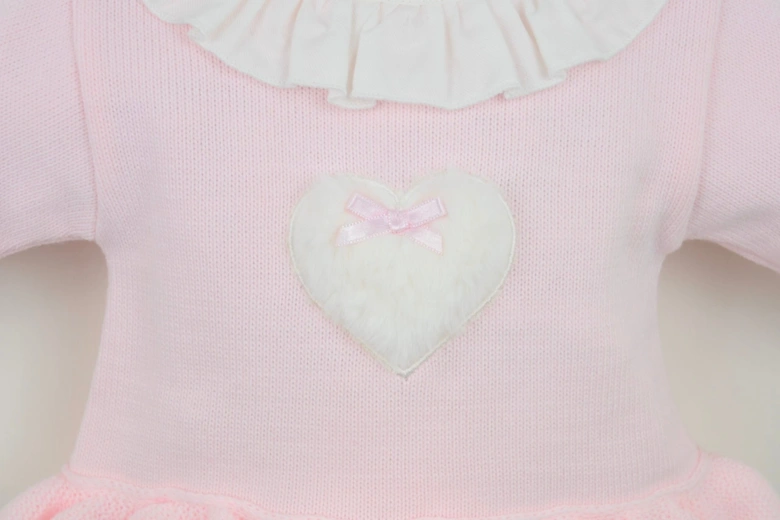 Girls Pale Pink Knit Jam Pant Set