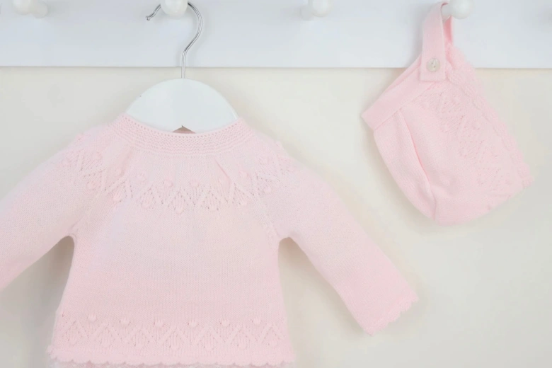 Girls Pale Pink Knit Pant Set