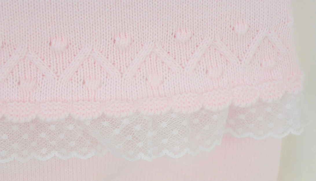 Girls Pale Pink Knit Pant Set