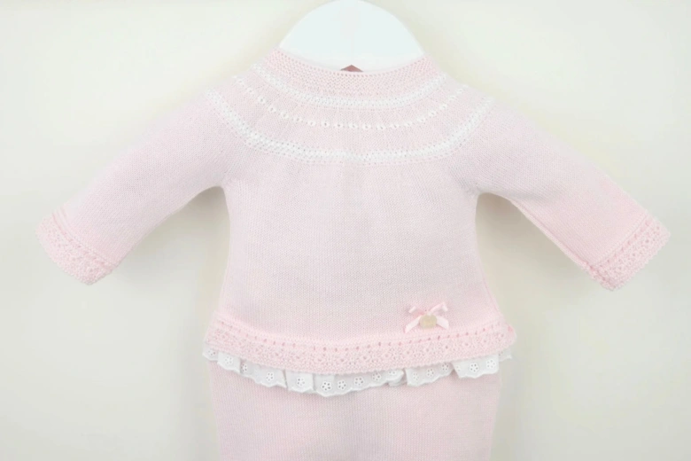 Girls Pale Pink Knit Pant Set