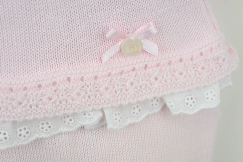 Girls Pale Pink Knit Pant Set